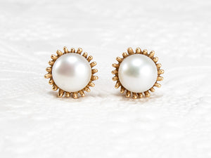 Handmade 14k gold pearl earrings