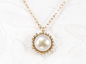 14k gold pearl necklace pendant