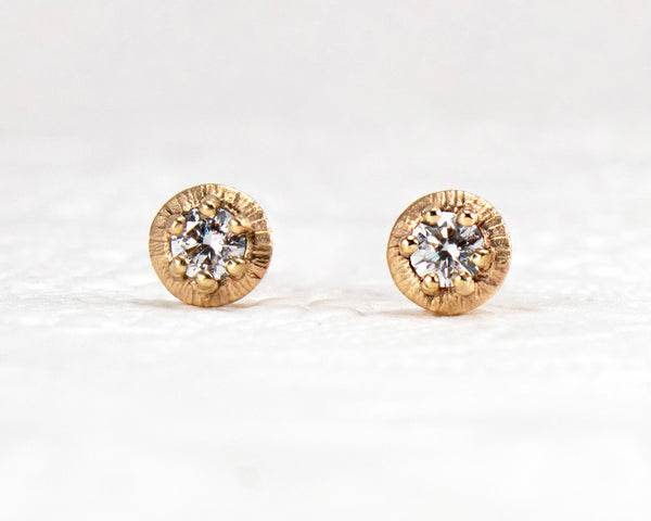 Unique diamond stud earrings with vintage style