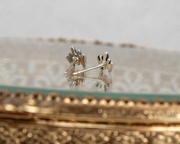 unique, sterling silver stud earrings, back view