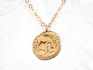 Gold vermeil cow necklace