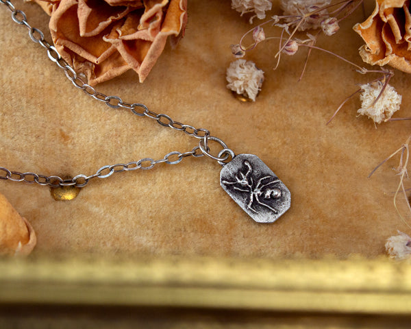 Sterling silver ant pendant necklace