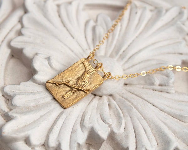 Handmade gold vermeil hummingbird necklace