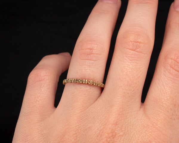 solid 14k gold, flower wedding ring modeled