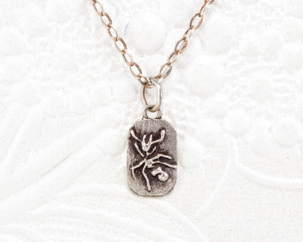 Sterling silver ant pendant necklace