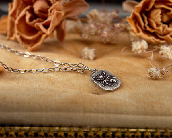 Sterling silver ant pendant necklace