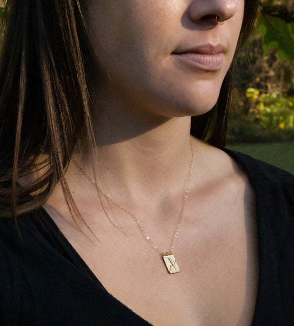 Handmade gold vermeil hummingbird necklace