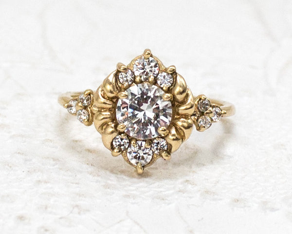 Unique, vintage style engagement ring
