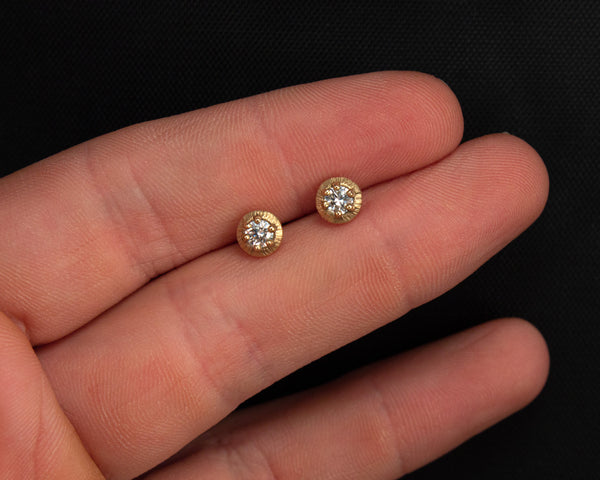 Unique diamond stud earrings with vintage style