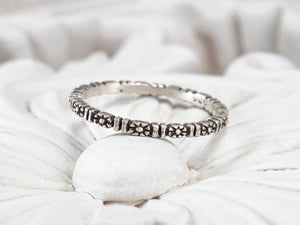 Sterling silver flower eternity band