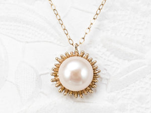 14k gold pearl necklace pendant