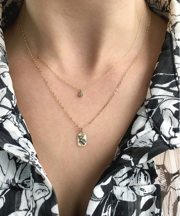 Solid gold ant necklace, artisan bug jewelry