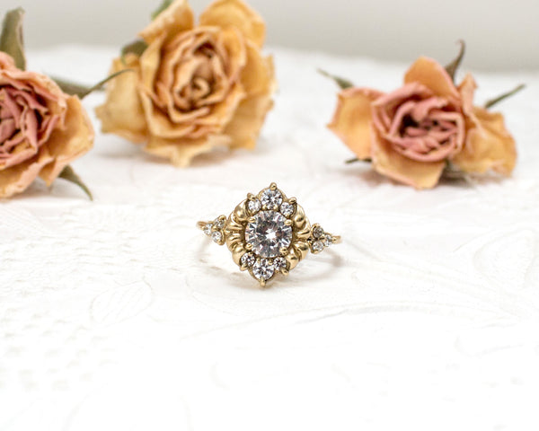 Unique, vintage style engagement ring