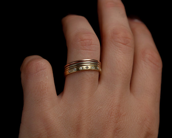1mm gold bands stacked