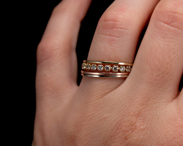 thin gold rings stacked