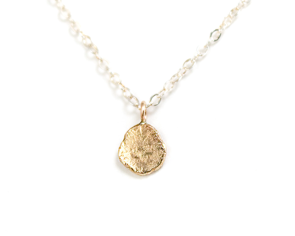 Mixed metal, hammered pendant