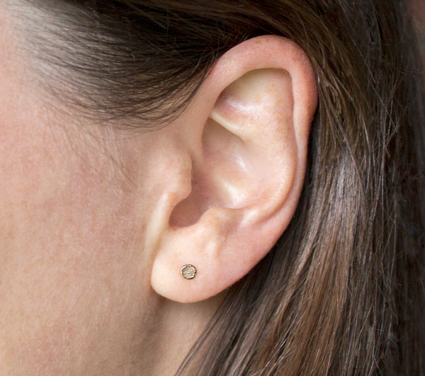 hammered gold stud earrings