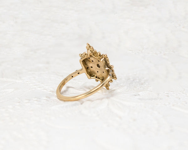 reverse side of a low profile star ring