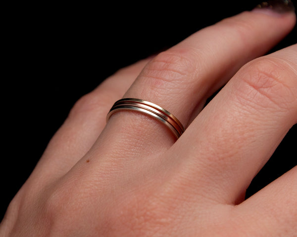 1mm gold bands, stacked