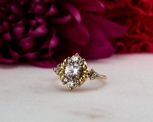 Unique, vintage style engagement ring