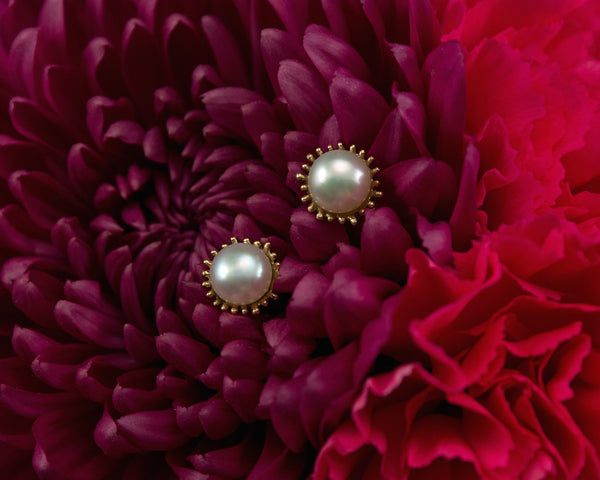 Handmade 14k gold pearl earrings