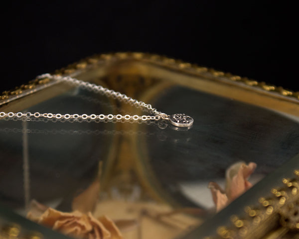 Small skull necklace, sterling silver