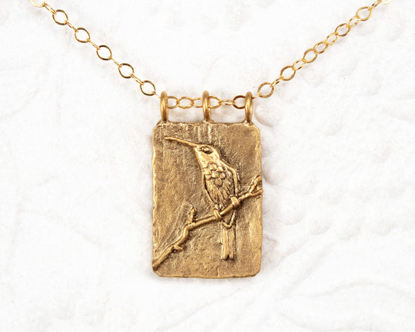  14k gold vermeil hummingbird necklace