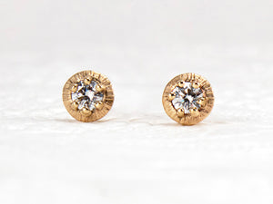 Unique diamond stud earrings with vintage style