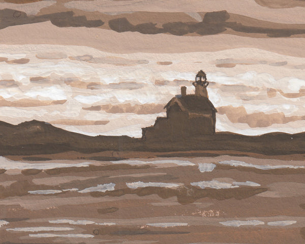 Block Island Lighthouse art, detail