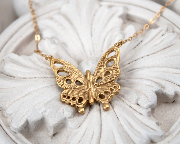 Butterfly Necklace - 14K Vermeil