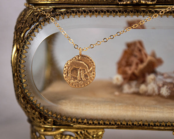 Gold vermeil bull pendant