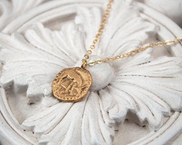 Gold vermeil cow necklace