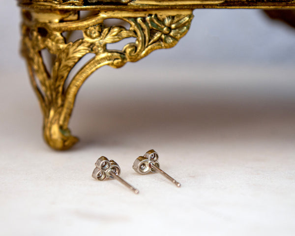 Diamond cluster stud earrings