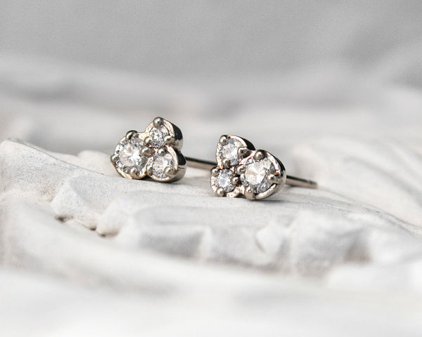 Diamond cluster stud earrings