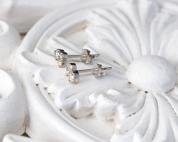 Diamond cluster stud earrings