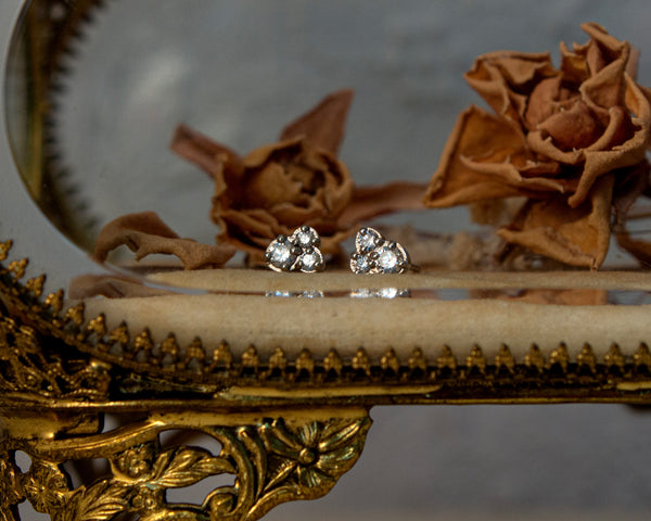 Diamond cluster stud earrings