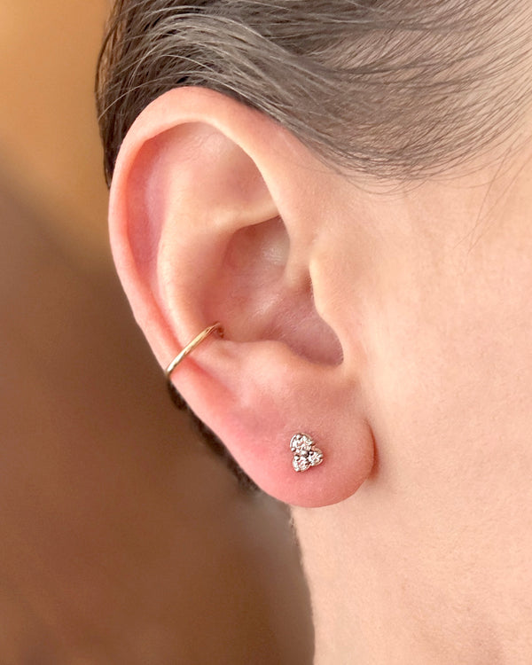 Diamond cluster earrings in 14k gold