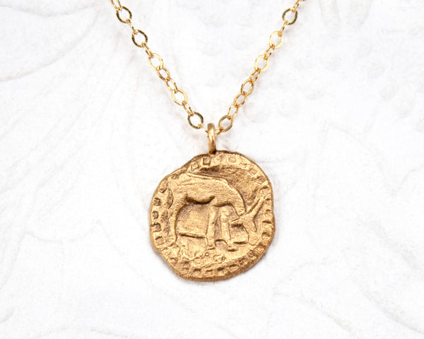 Gold vermeil cow necklace