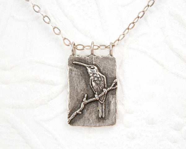 Hummingbird Necklace - Sterling Silver
