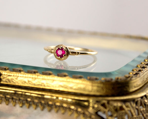 simple ruby engagement ring