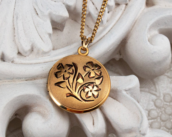 Gold-filled vintage locket necklace