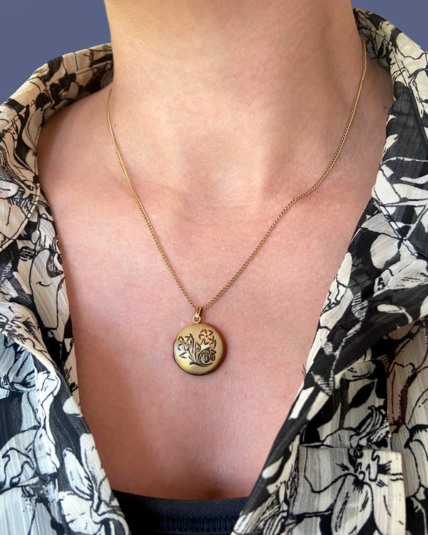 Gold-filled vintage locket necklace