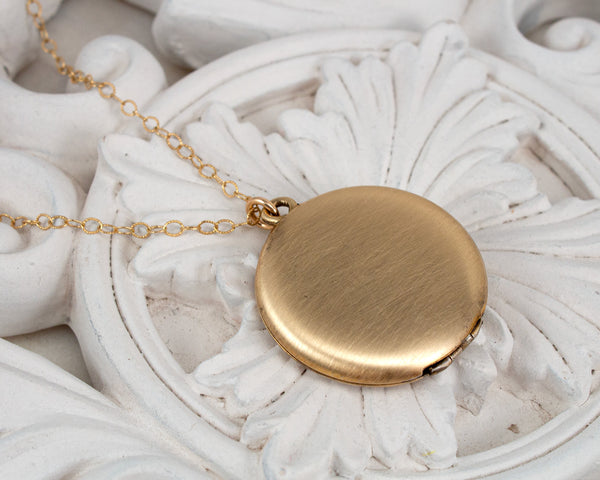 Vintage locket necklace, back view