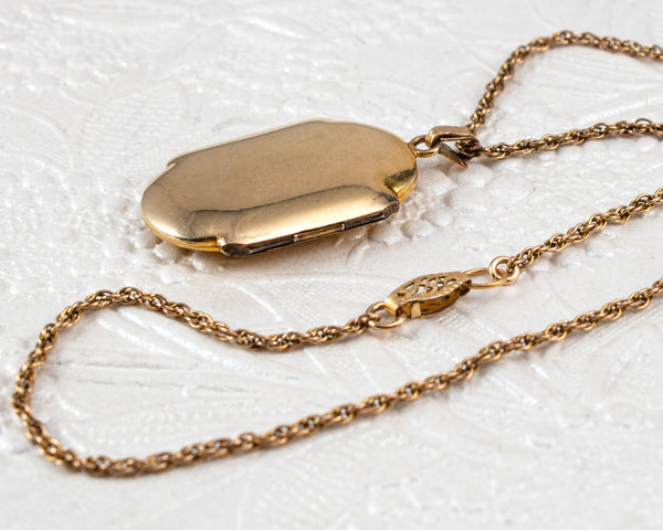 Gold-filled vintage locket necklace 