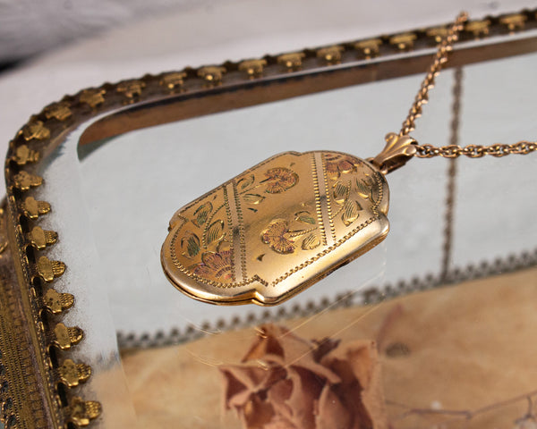 Gold-filled vintage locket necklace

