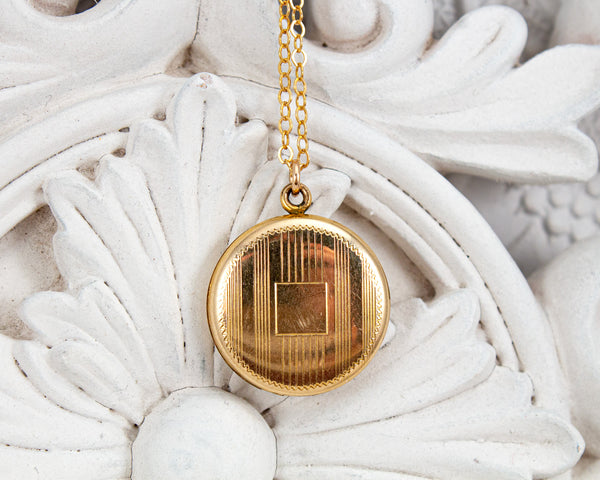 vintage locket necklace, front view