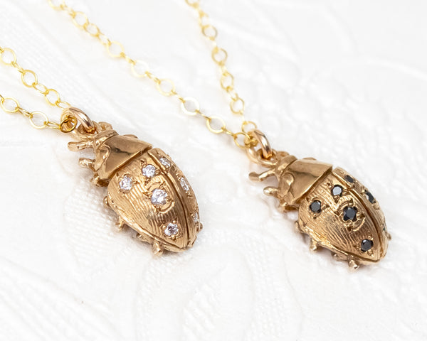 Gold vermeil ladybug pendant