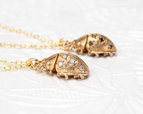 Gold vermeil ladybug pendant