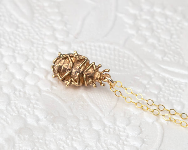 Gold vermeil ladybug pendant