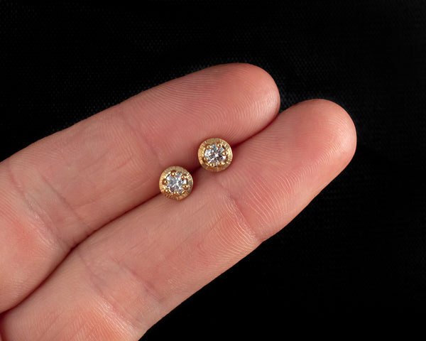 Gold vermeil lab diamond stud earrings